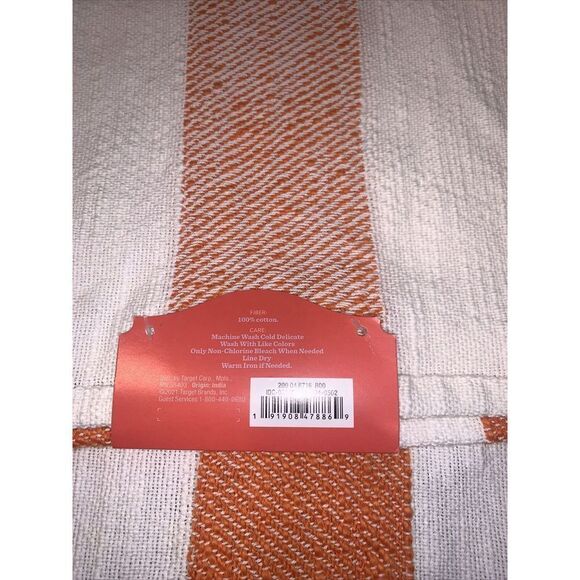 Set Of 4 OpalHouse Cotton Preppy Stripe Placemats. Orange/White. NWT. U - Picture 3 of 6